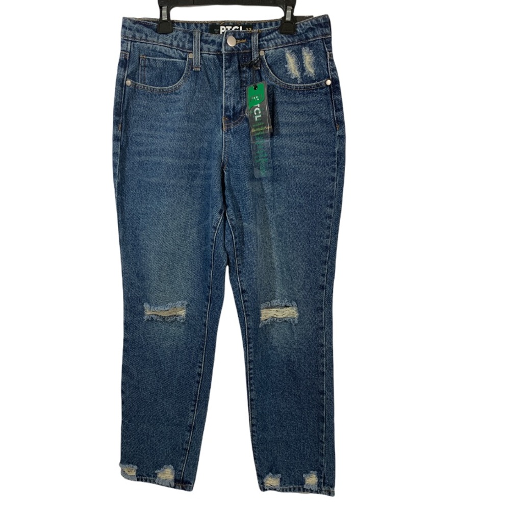 PTCL High Rise Mom Fit | Distressed Denim Jeans